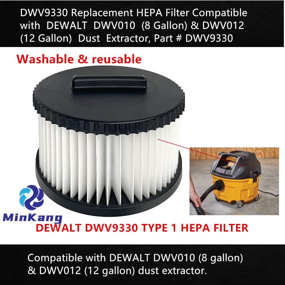 DWV9330 タイプ 1 交換用 HEPA フィルター DEWALT DWV010 DWV012 集塵機用