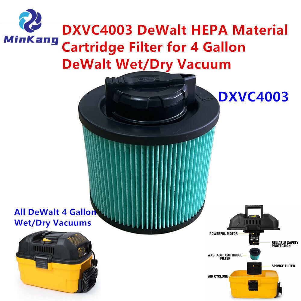 グリーン DXVC4003 HEPA 素材カートリッジフィルター DeWalt 4 ガロンウェット/ドライ掃除機アクセサリー用