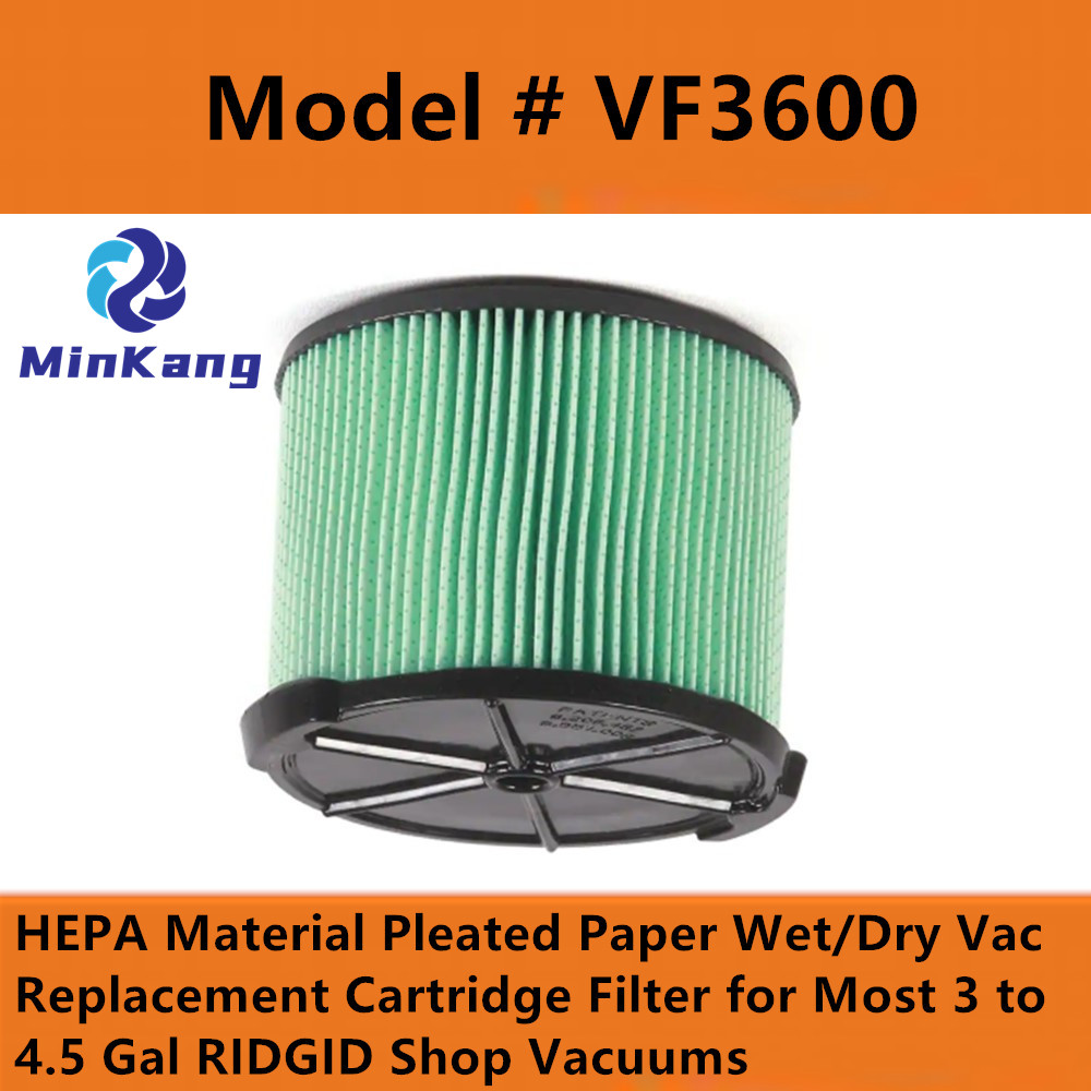 グリーン VF3600 HEPA 素材プリーツ紙ウェット/ドライ掃除機交換カートリッジフィルター 3 ～ 4.5 ガロン RIDGID ショップ掃除機用