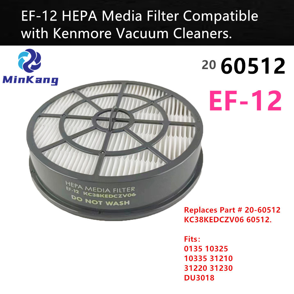 Kenmore アップライト掃除機用 EF-12 HEPA メディア フィルター、部品番号 20-60512 KC38KEDCZV06 60512（グレー + ホワイト）を交換します）