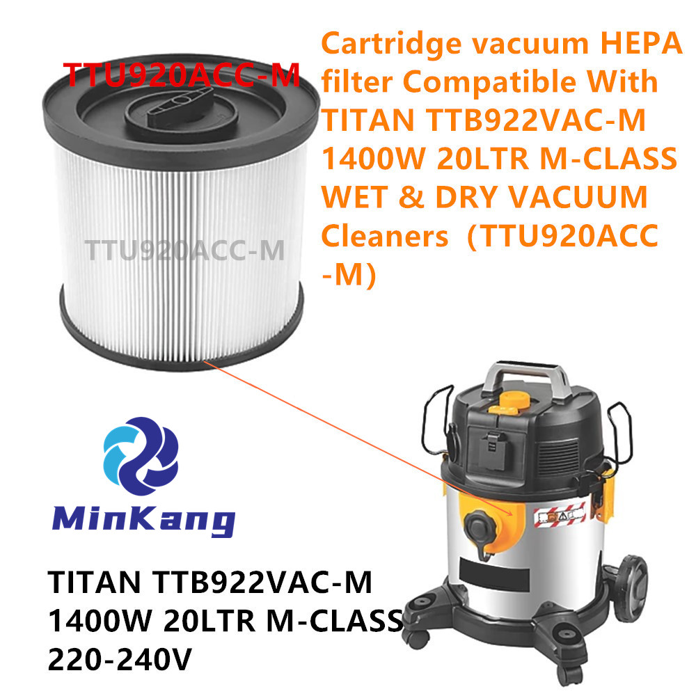 カートリッジ真空 HEPA フィルター TITAN TTB922VAC-M 1400 ワット 20LTR M クラスウェット & ドライ掃除機