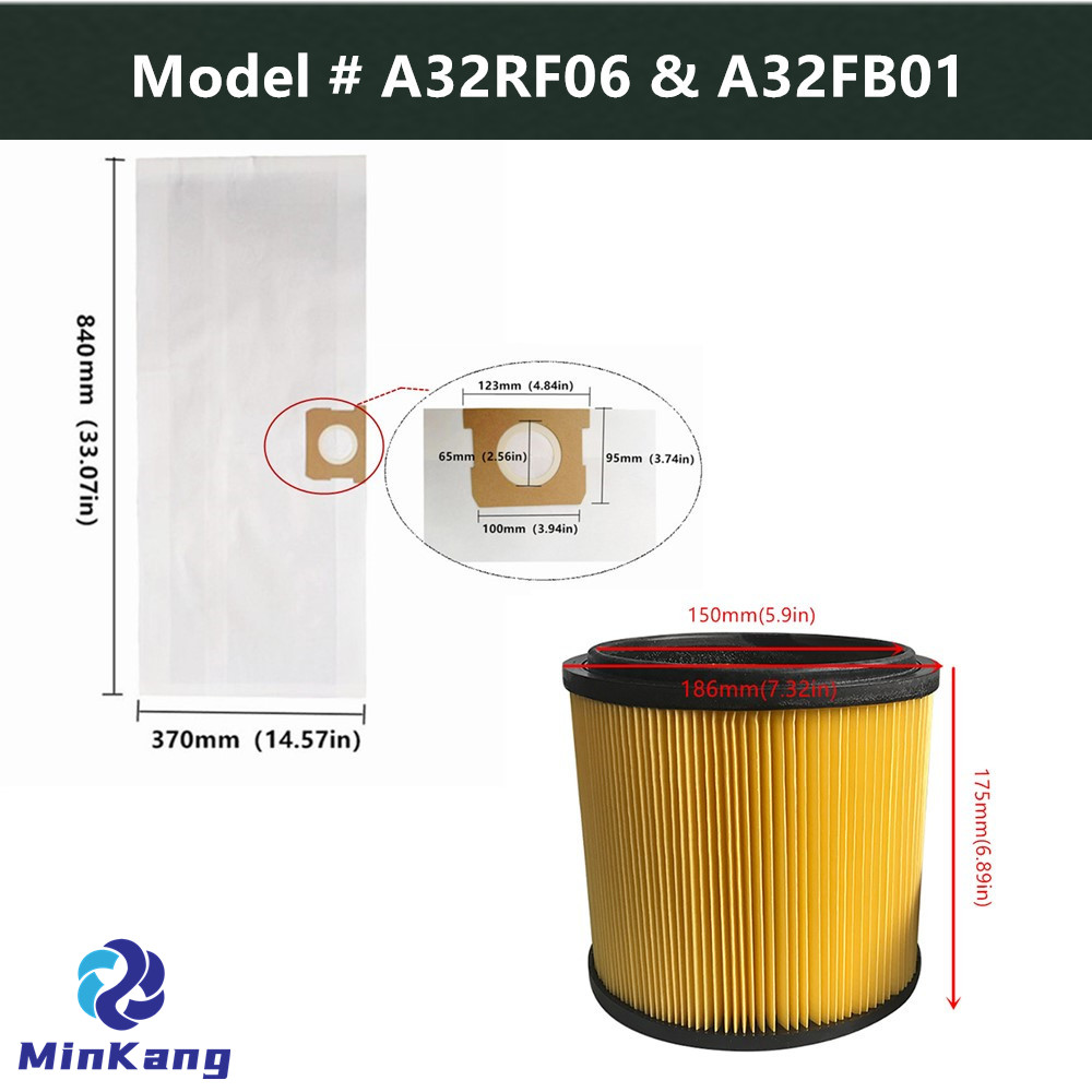 A32RF06 & A32FB01 交換カートリッジ真空 HEPA 集塵フィルターバッグ RYOBI RY40WD01 10 ガロンウェット/ドライ掃除機部品