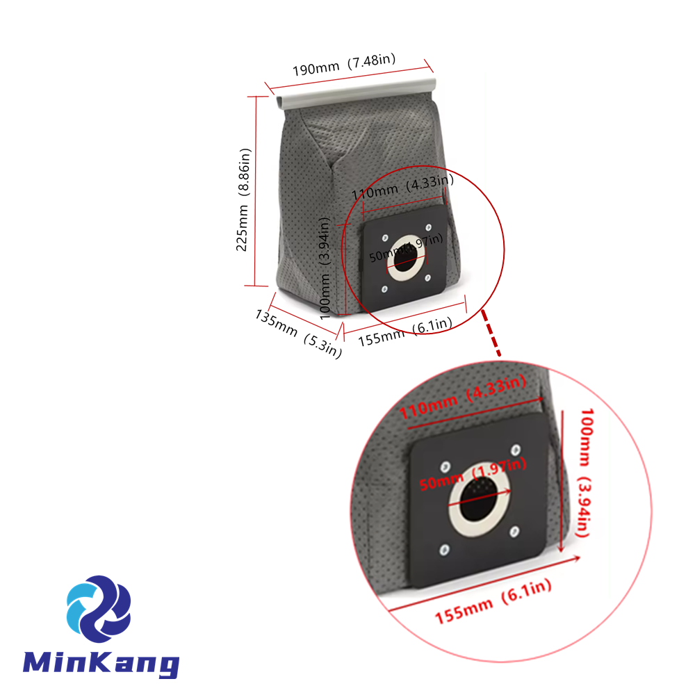 QW12t-608/12Z4/QW12T4、家庭用掃除機アクセサリー用の耐久性のある再利用可能な布製ダストフィルターバッグ