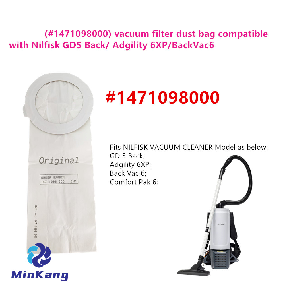 (#1471098000) Nilfisk GD5 Back/Adgility 6XP/BackVac6 用真空フィルターダストバッグ