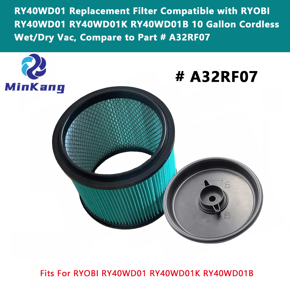 A32RF07 フィルター交換用 RYOBI RY40WD01 RY40WD01K RY40WD01B 10 ガロン コードレス湿式/乾式掃除機に適合