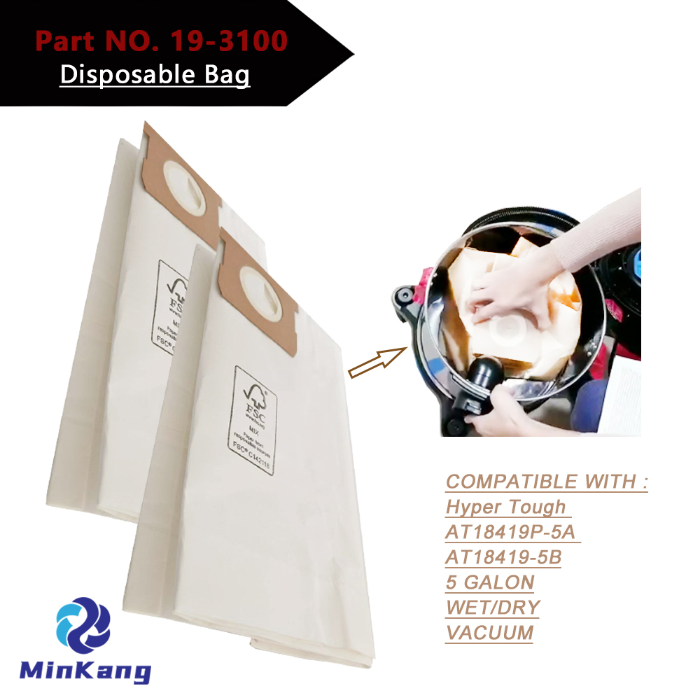 Hyper Tough 5 ガロン ウェット/ドライ Vac hepa フィルター交換用 - 高効率真空フィルター 使い捨てバッグ