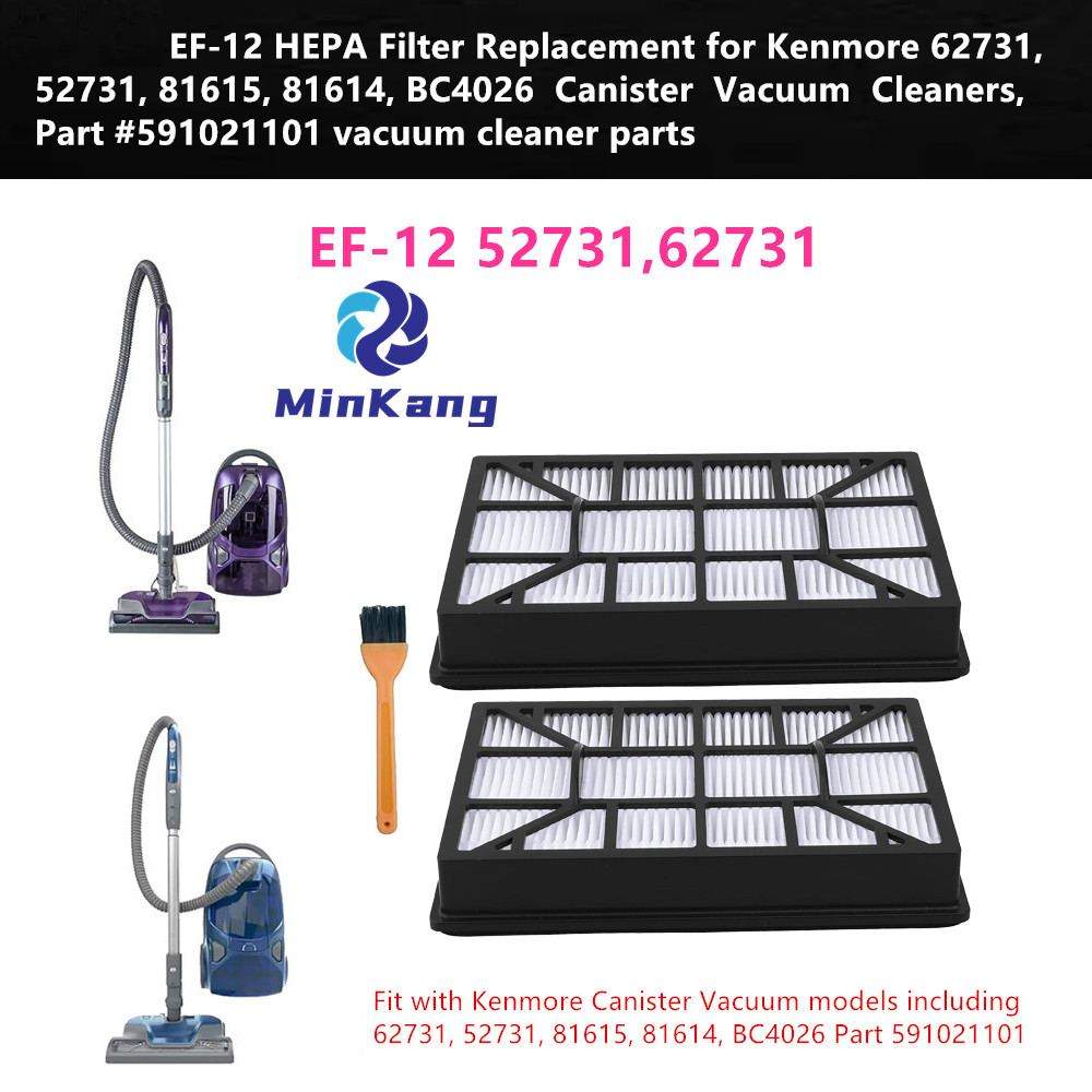 Kenmore 62731、52731、81615、81614、BC4026 キャニスター掃除機用 EF-12 HEPA フィルター交換品、部品番号 591021101 掃除機部品