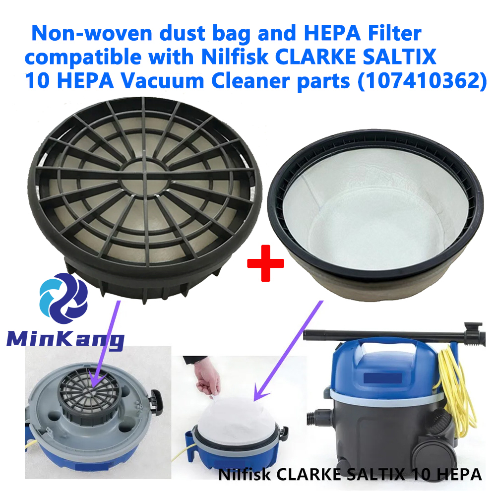  Nilfisk Clarke Saltix 10掃除機用の不織布ダストバッグとHEPAフィルター 