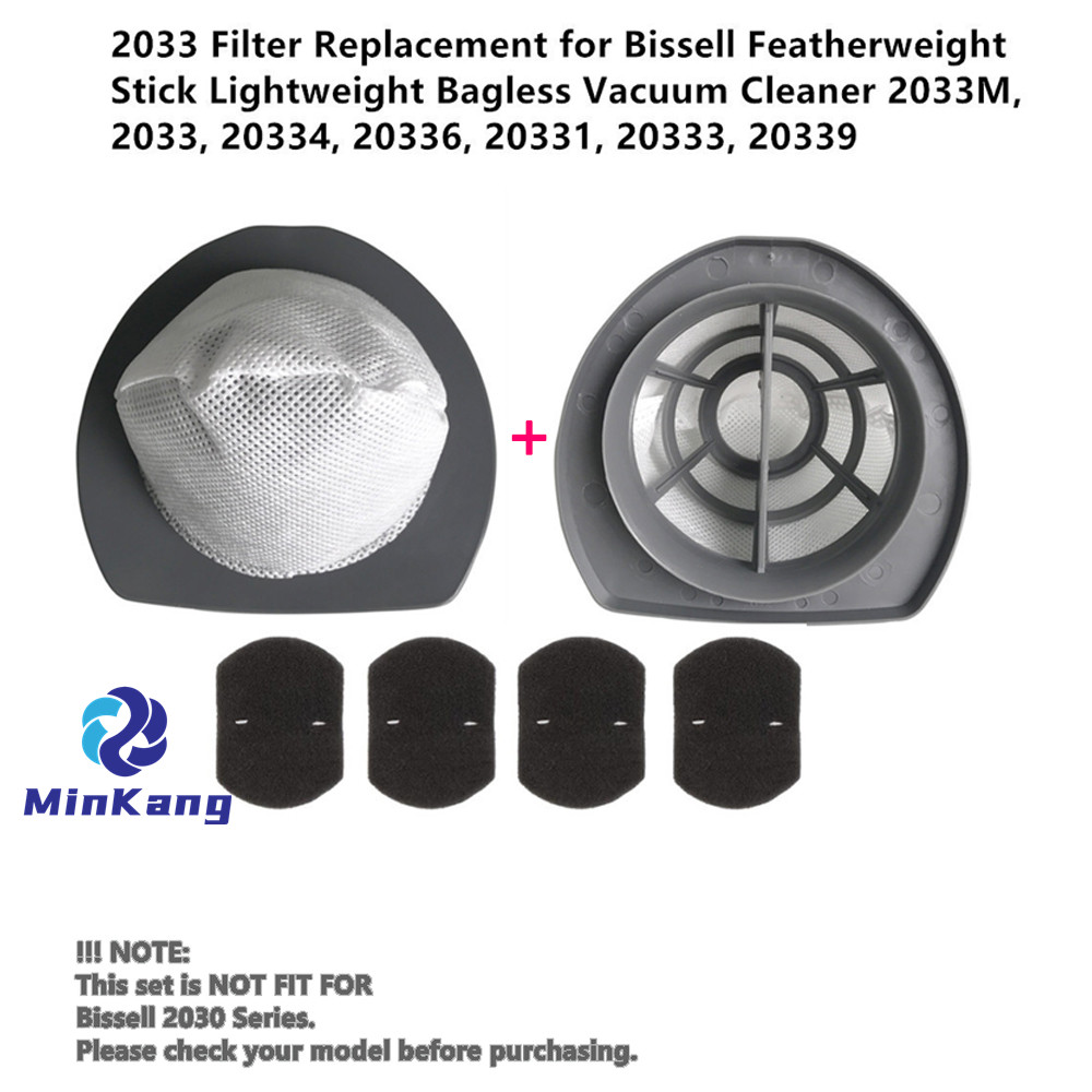 Bissell フェザーウェイト スティック軽量バッグレス掃除機用 2033 掃除機交換フィルターとフォームフィルター 