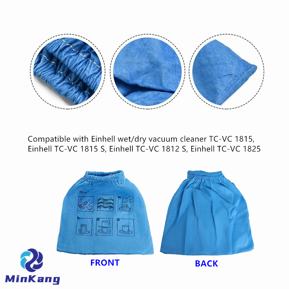 Einhell ウェット/ドライ掃除機 TC-VC 1820、TC-VC 1815 掃除機アクセサリー用交換用テキスタイルフィルターバッグ