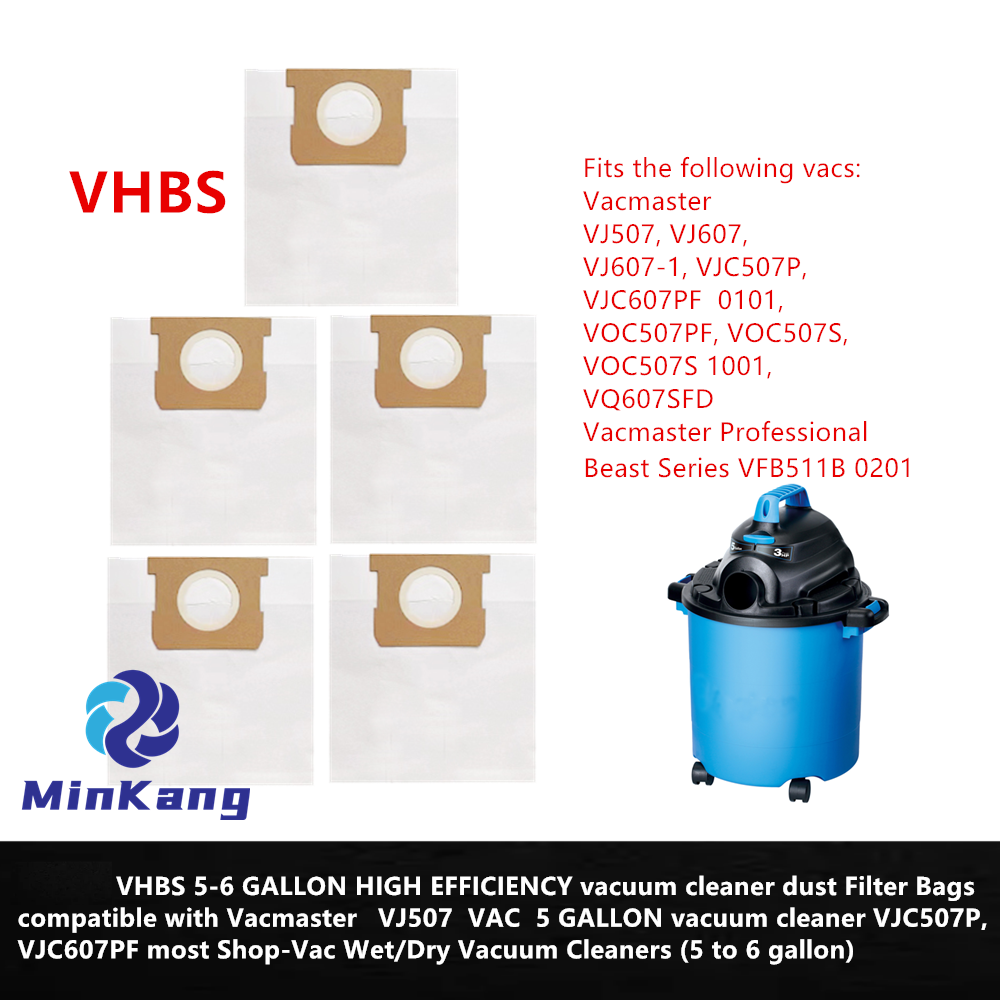 VHBS 高効率ダストフィルターバッグ Vacmaster VJ507 VAC 5 ガロン掃除機 VJC507P、VJC607PF ほとんどの Shop-Vac ウェット/ドライ掃除機 (5 ～ 6 ガロン)