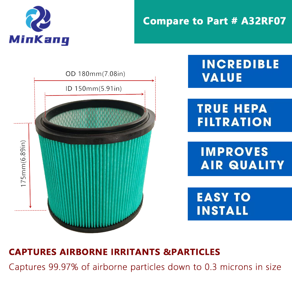 A32RF07 フィルター交換用 RYOBI RY40WD01 RY40WD01K RY40WD01B 10 ガロン コードレス湿式/乾式掃除機に適合