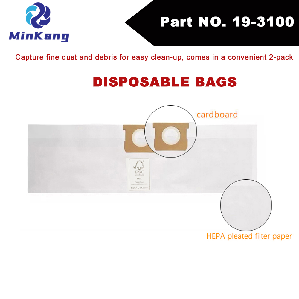 Hyper Tough 5 ガロン ウェット/ドライ Vac hepa フィルター交換用 - 高効率真空フィルター 使い捨てバッグ