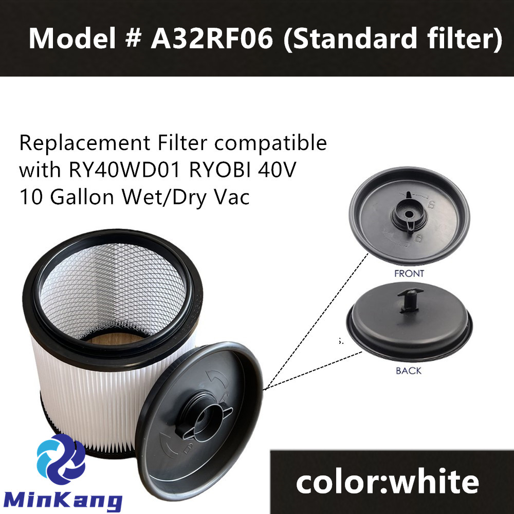 A32RF06 標準フィルター交換カートリッジ真空 HEPA フィルター RYOBI RY40WD01 10 ガロン湿式/乾式掃除機部品 (白)