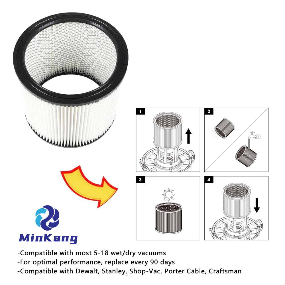  標準カートリッジ Hepa フィルター交換用 5 ～ 18 ガロンの湿式/乾式掃除機用、キャップなし