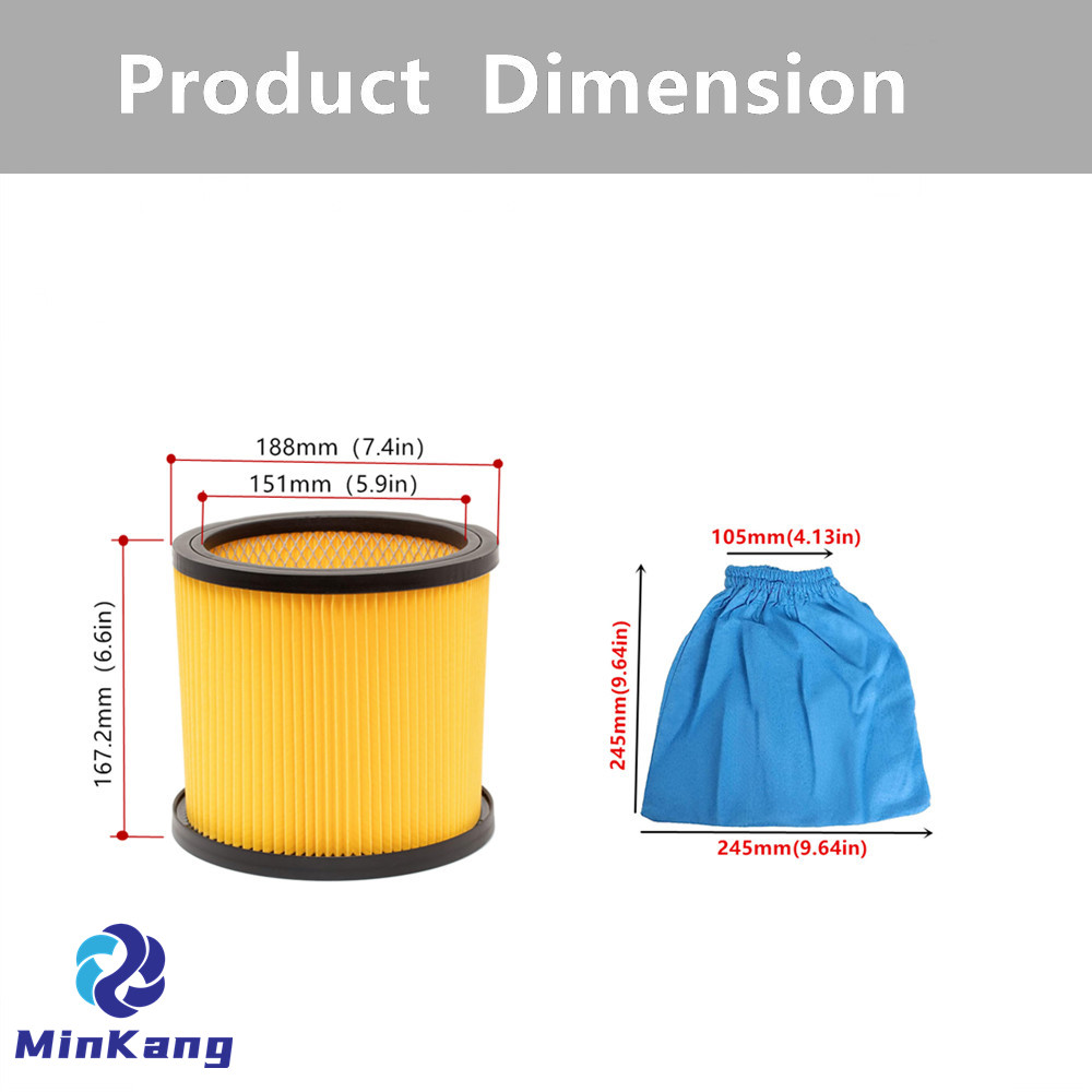 ロック蓋付きカートリッジ真空HEPAフィルター、パークサイド蓋用テキスタイルフィルターバッグドライフィルター湿式および乾式掃除機用
