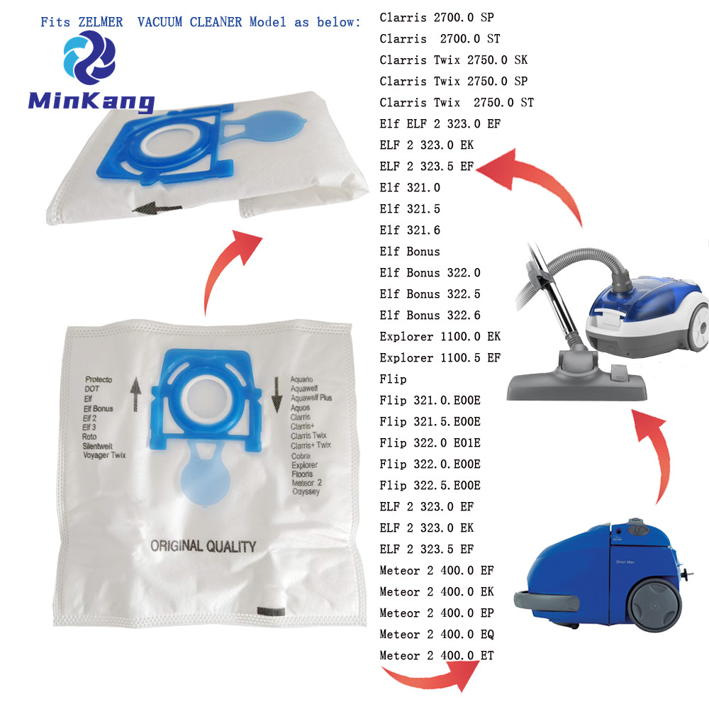 Safbag 真空ダストフィルターバッグ ZELMER マイクロファイバー SAFBAG ZVCA100B 49.4000 + フィルターバッグ掃除機部品用