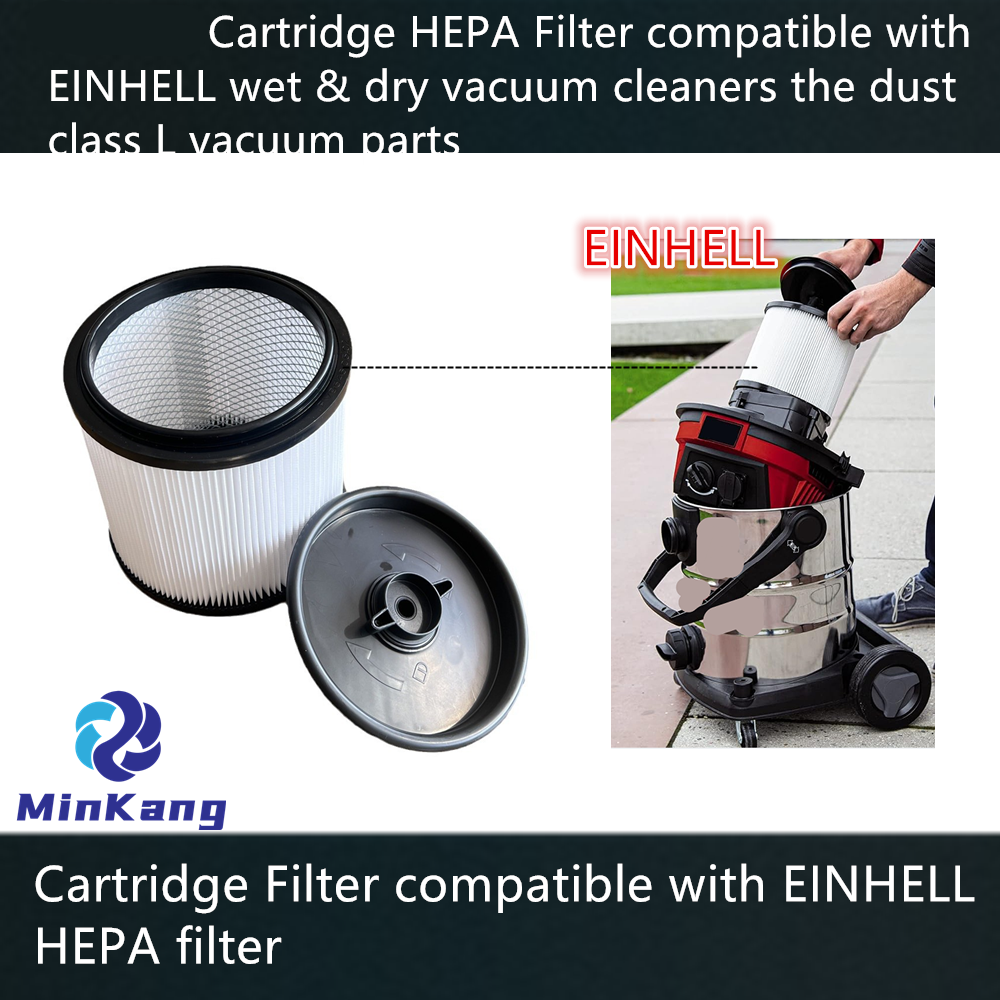 EINHELL 湿式および乾式掃除機用カートリッジ HEPA フィルター、防塵クラス L 掃除機部品