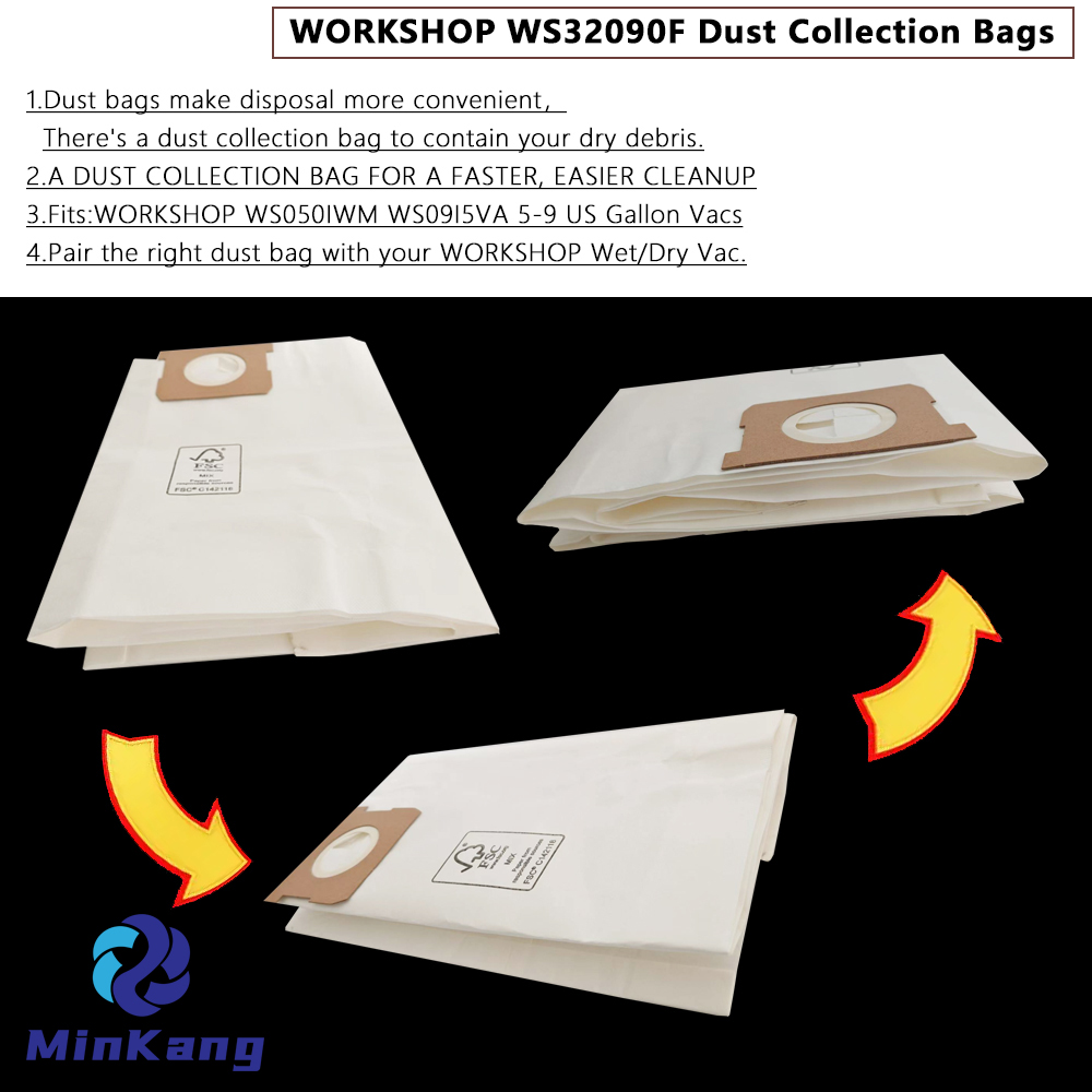 WS32090F 集塵バッグフィルター交換 WORKSHOP 5-9 米ガロン真空バッグ